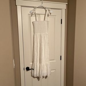 NWT pink lily eyelet midi dress with tie straps